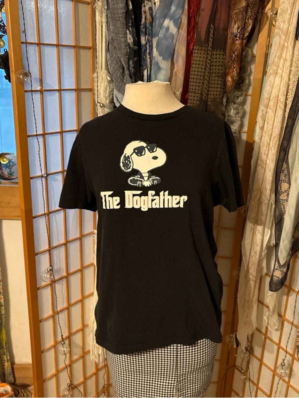 Peanuts Black 'The Dogfather' Graphic Tee